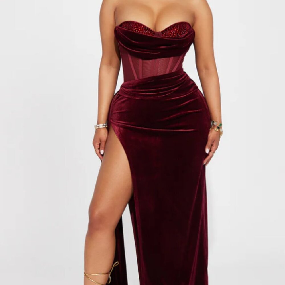 Velvet Gown w/ Holiday Flare